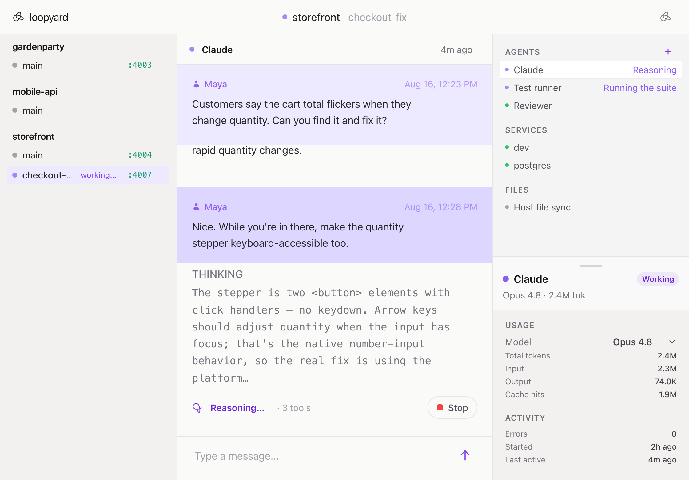 Loopyard: Multiple agents per project